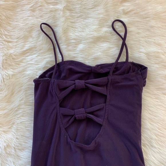 Charlotte Russe ruched dress with bow back purple - Picture 5 of 6